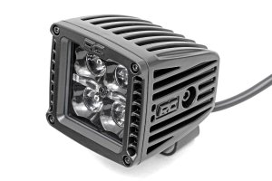 LED Light Pods - Rough Country - 2 Inch | Spot | Square | Cool White DRL - Black